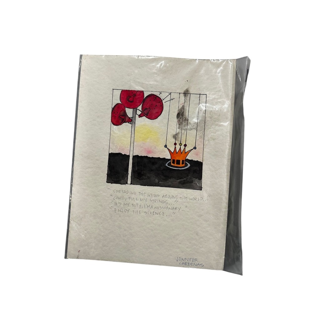 Jennifer Cardenas Original Art Depeche Mode Lyrics Crown Illustration 9x12